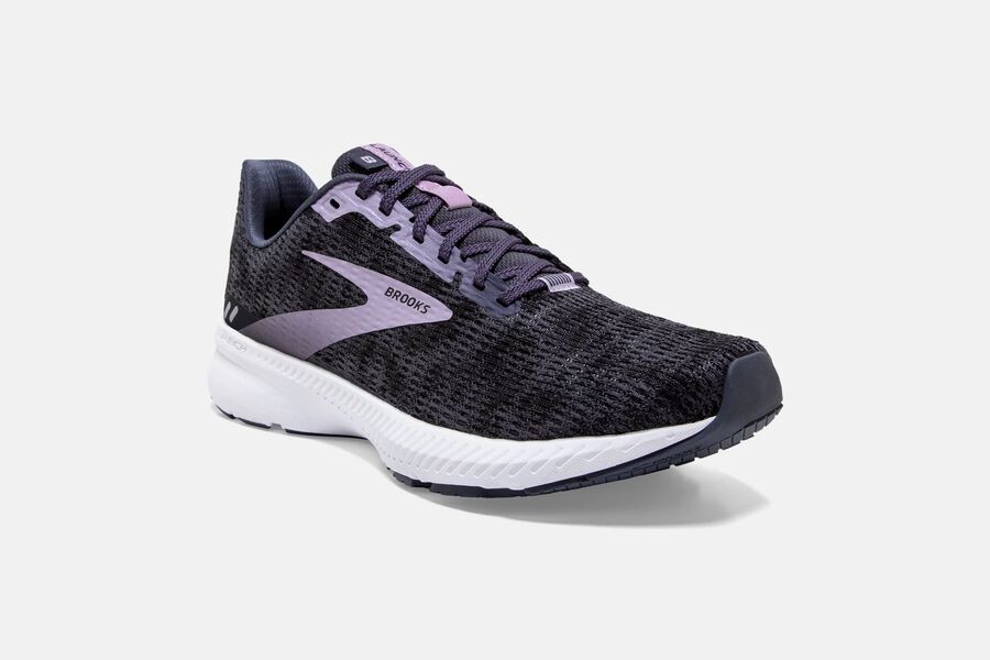 Brooks Launch 8 Road Running Shoes - Womens - Black/Purple - TH3521796